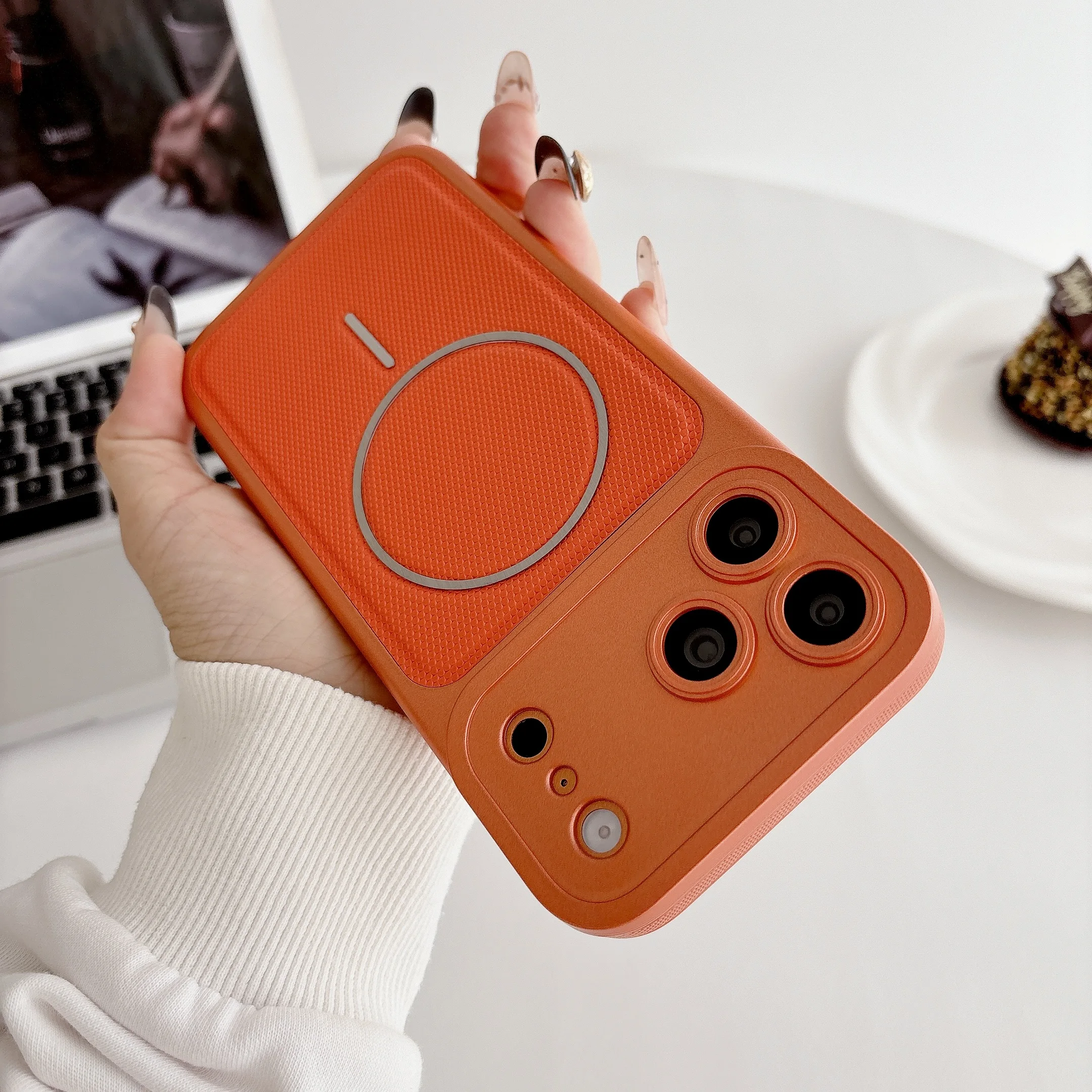 Funda transformada en la serie 17 para iPhone 17 16 15 14 13 Pro Max, funda protectora de cámara suave Mag-safe de cuero magnético - imagen 3