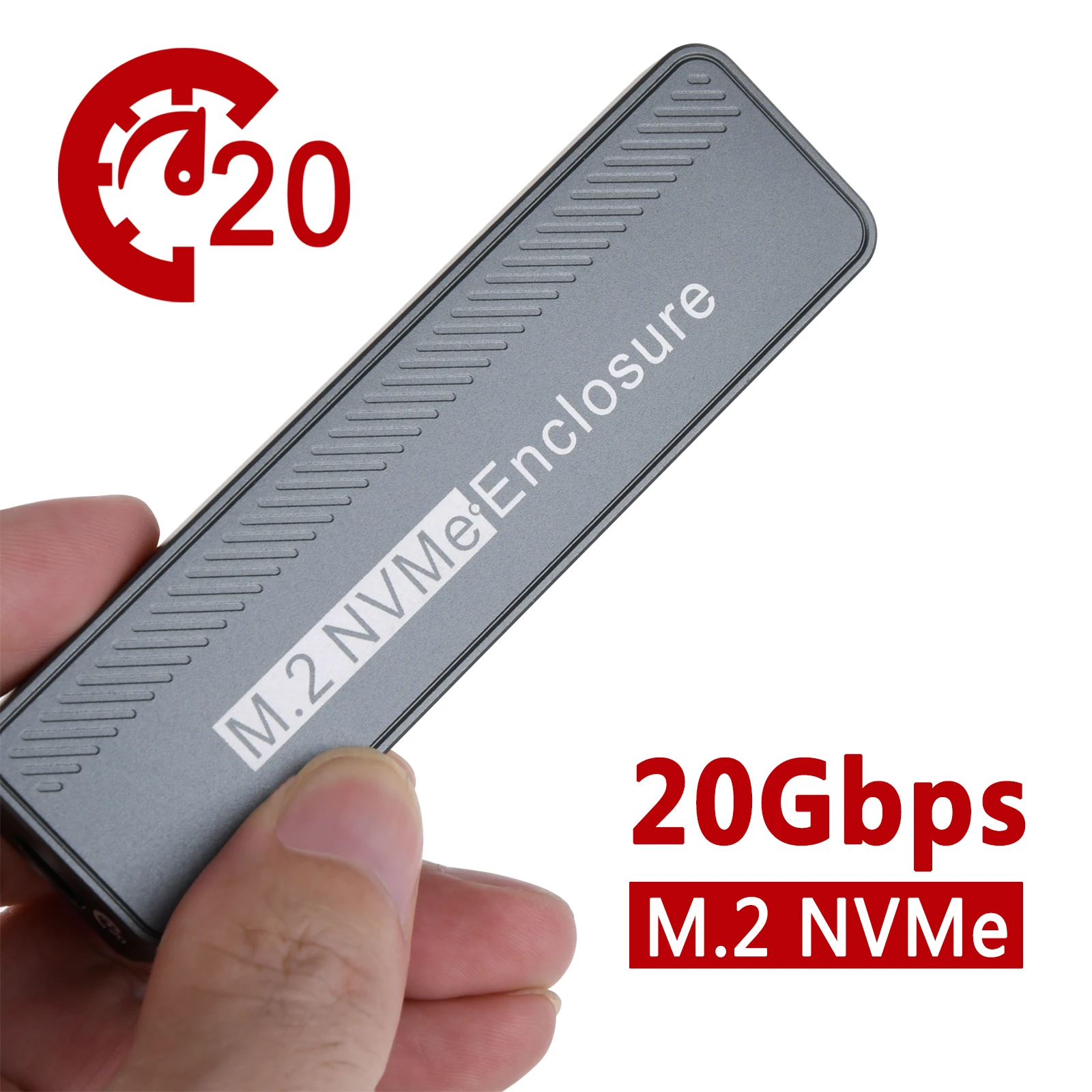 Carcasa de SSD USB3.2 M.2 NVMe, carcasa de SSD tipo C M2 PCIE, adaptador para M.2 NVME 2230, 2242, 2260, 2280 - imagen 3