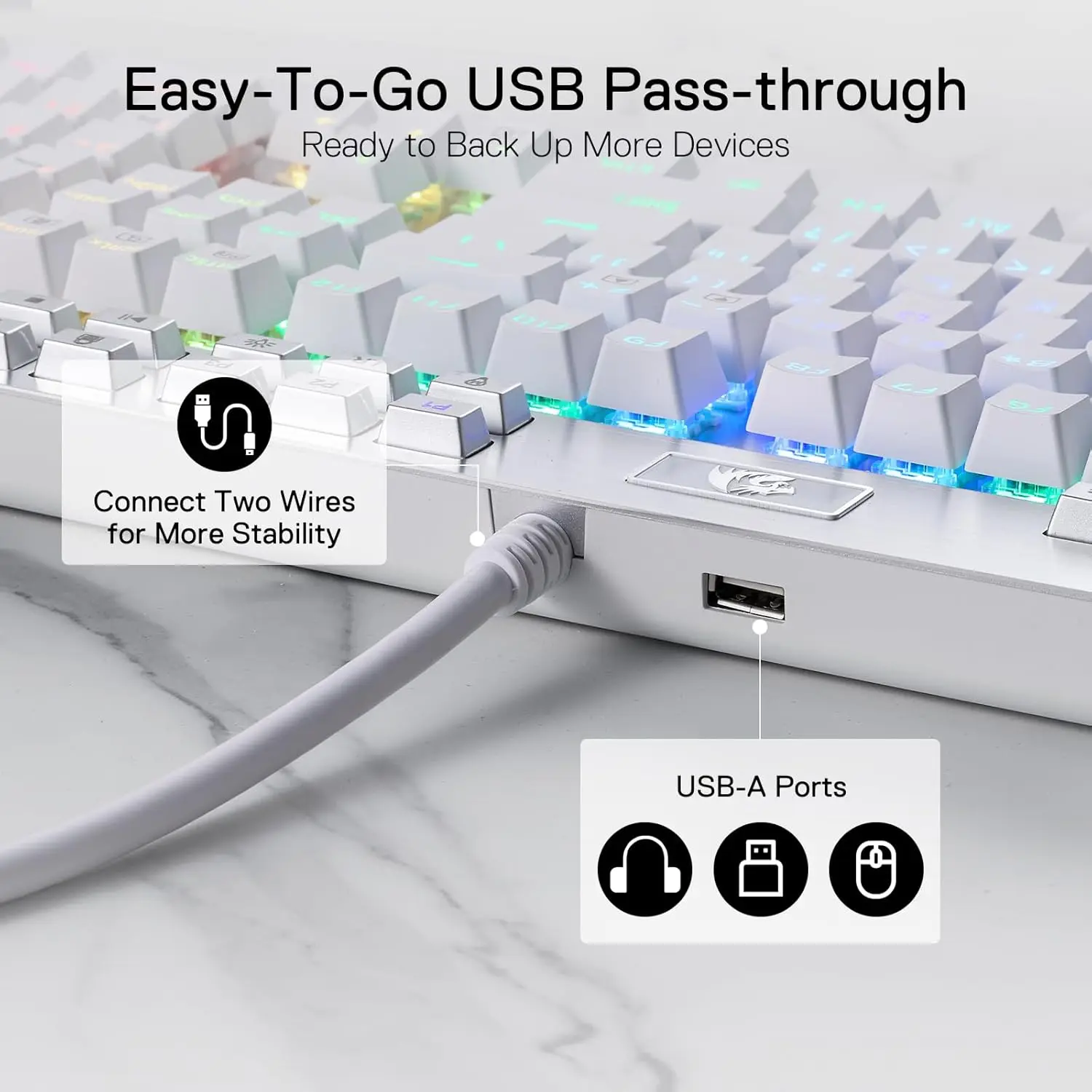 Redragon K550 RGB Gaming 104 teclas + 12 teclas Macro G Teclado mecánico y reposamuñecas con cable - imagen 2