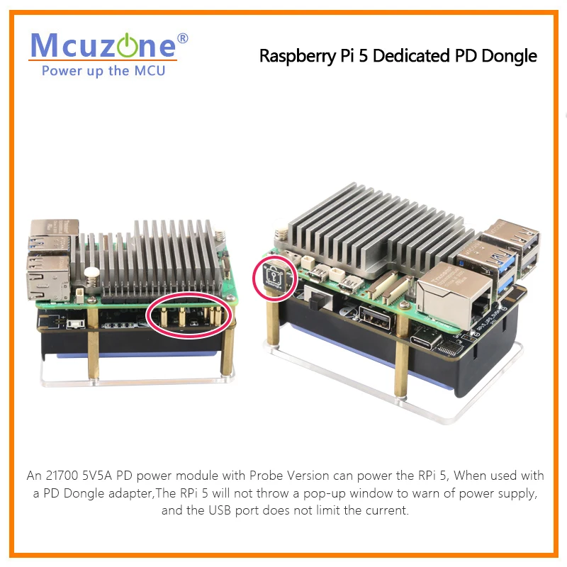 Raspberry Pi5 PD Dongle, Raspberry Pi 5 Puerto USB-C PD Agarre de manos - imagen 4