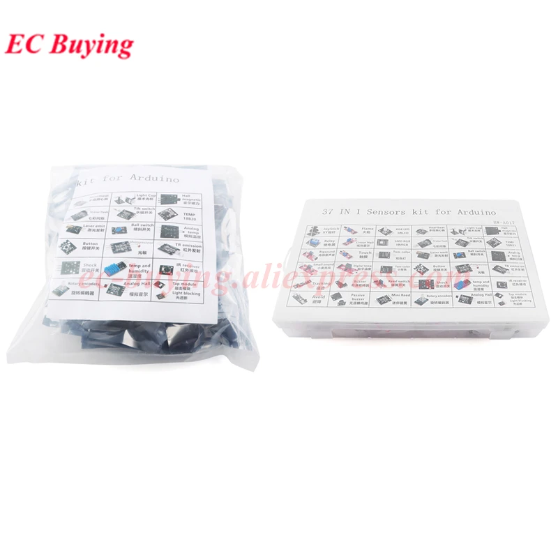 Módulos de sensores 37 en 1, 37 kits, Kit de inicio con caja para Arduino, adecuado para microcontrolador Raspberry Pi/STM32/ESP32/R3/51 - imagen 3