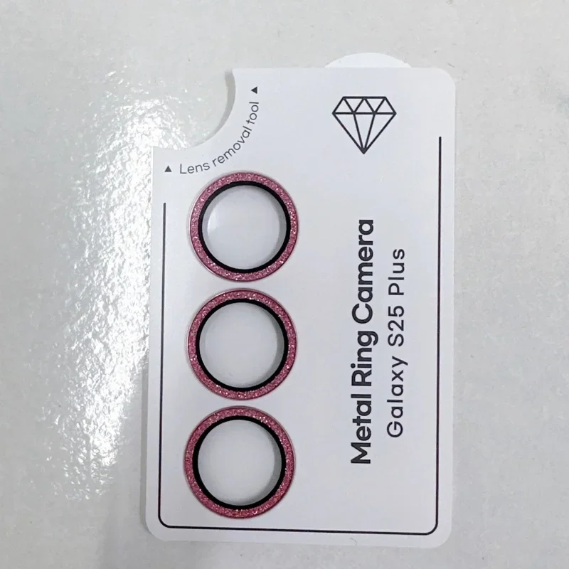Anillo de cámara de diamante para Samsung Galaxy S25 Ultra S25 Plus Samsung S25, Protector de lente de cámara de vidrio templado, cubierta de anillo de aleación - imagen 2