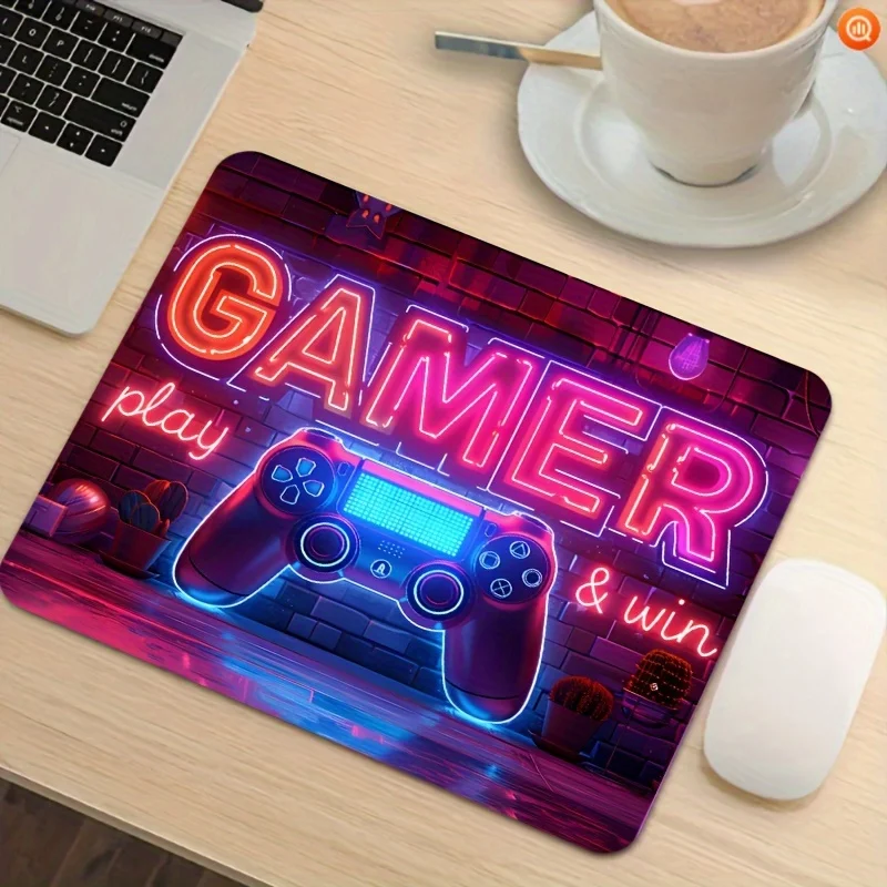 Alfombrilla de ratón con luces de neón para jugadores, alfombrilla de escritorio de goma duradera para juegos, oficina, hogar, teclado antideslizante, accesorio para deportes electrónicos - imagen 3