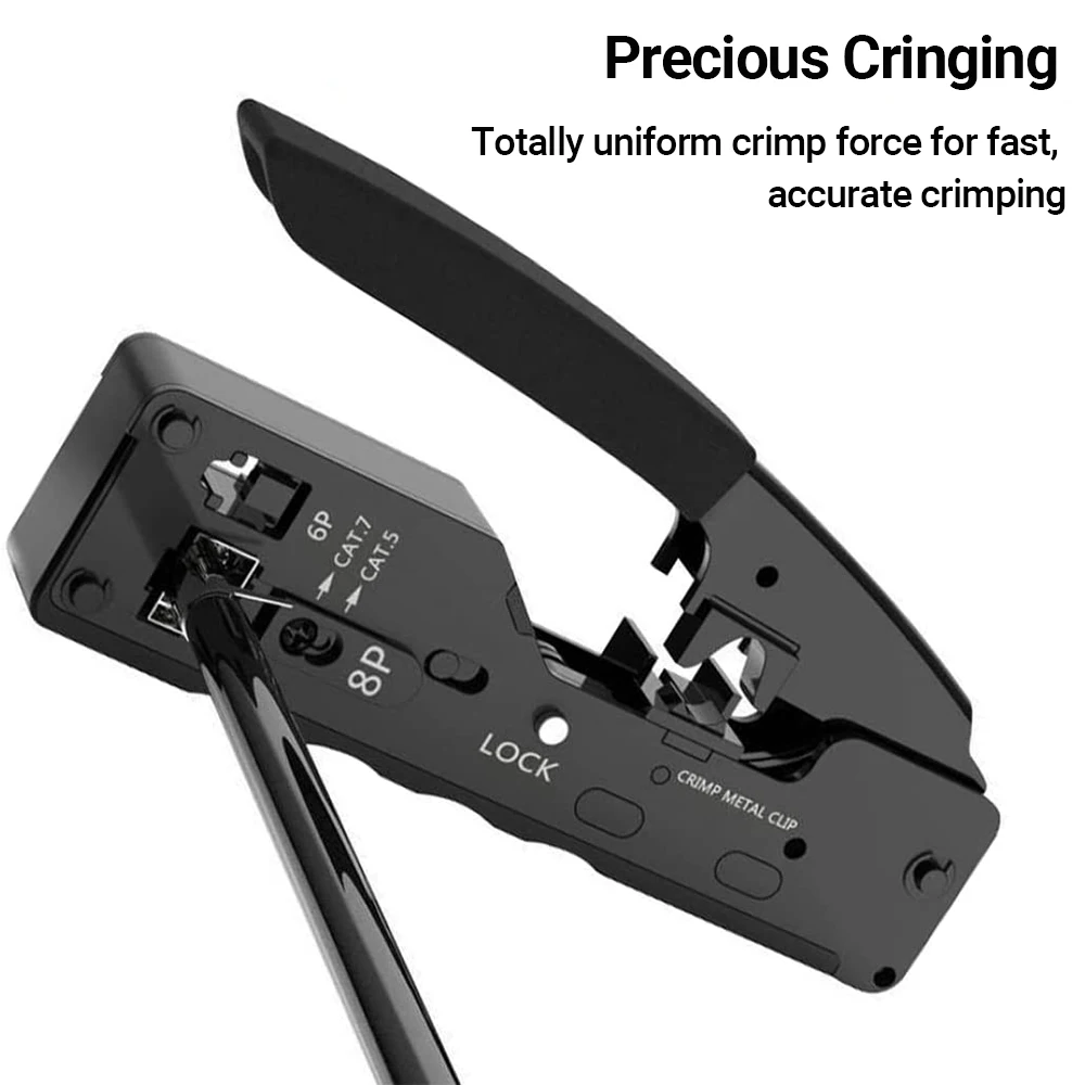 Hoolnx-Herramienta de engaste RJ45, alicates de crimpado de red de paso para conector RJ45, CAT7, CAT6A, CAT6, CAT5, CAT5e, 8P, 6P, enchufe Modular - imagen 3