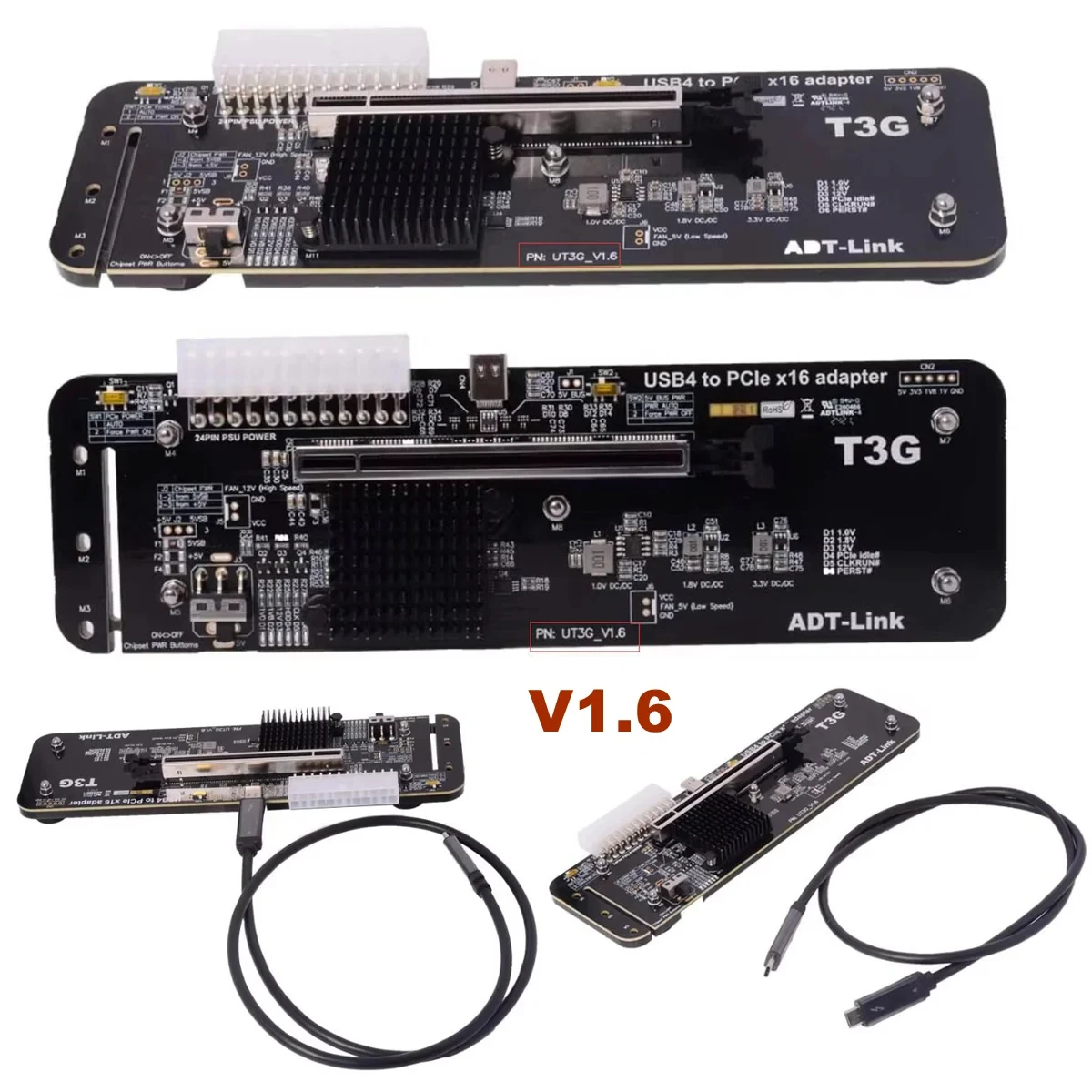 Tarjeta gráfica externa UT3G USB4 a PCIe x16 eGPU adaptador PCI-E 4,0 X4 Thunderbolt 3/4 perfecto para PC portátiles NUC ITX STX - imagen 4