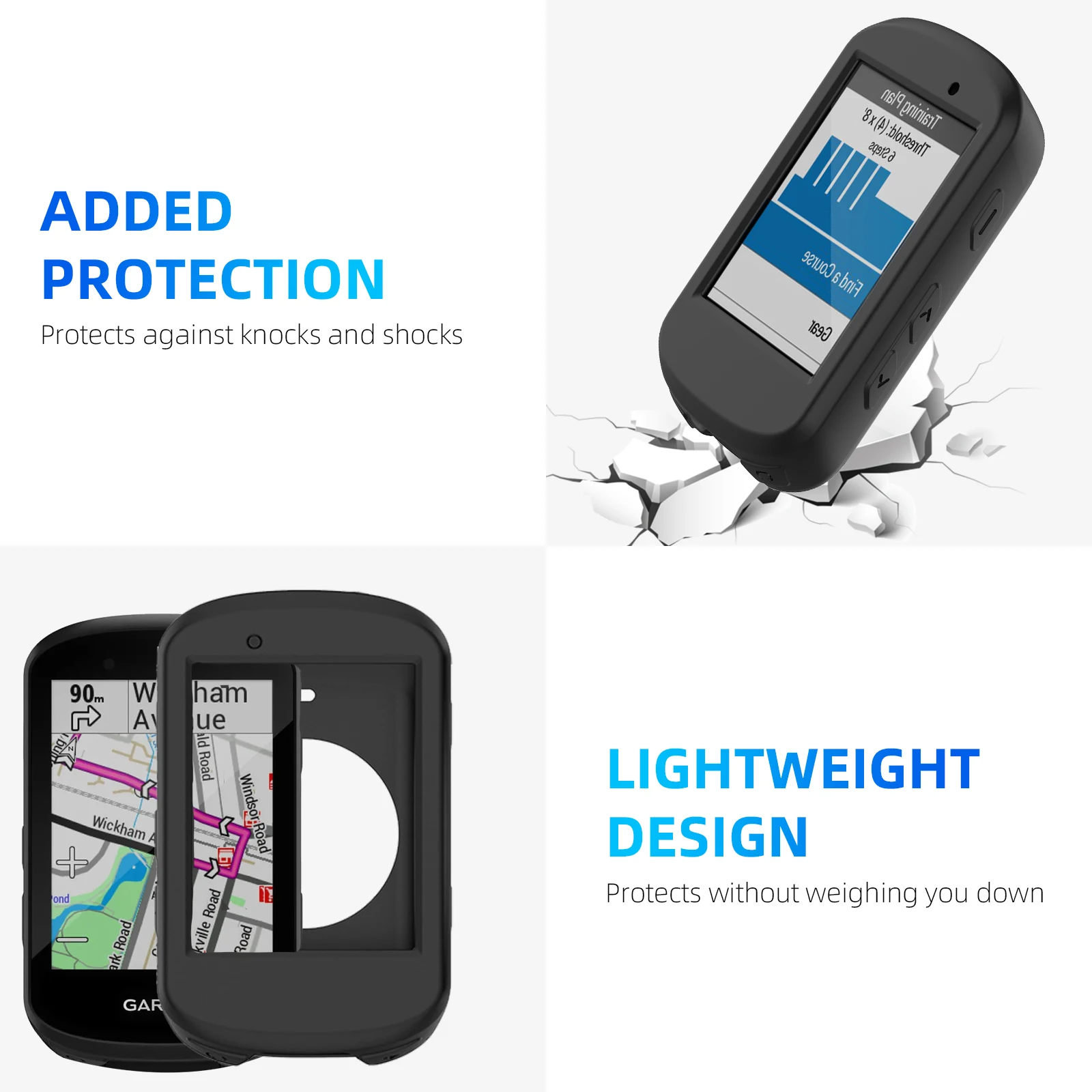 Funda de silicona y vidrio templado para Garmin Edge, Protector de pantalla para cronómetro, GPS, 2 piezas, 840, 540, 530, 830, 1040, 1030, 520, 130 Plus - imagen 4