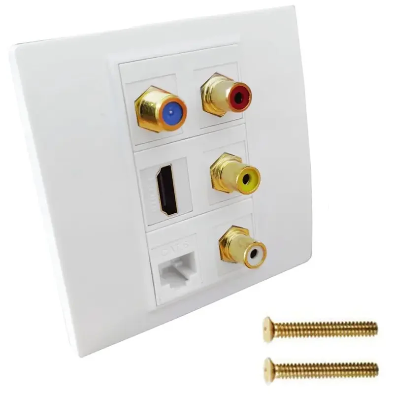 Cable de alta definición tipo 4K de 86mm, toma Compatible con HDMI, Panel VGA, Audio y vídeo, enchufe de pared 3rca, Panel Multimedia - imagen 5