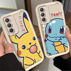 P-Pikachu S-Squirtle funda de teléfono para Samsung Galaxy A14 A15 5G S21 S22 S23 S24 S25 5G FE Plus Ultra A25 A35 A52 A53 A54 A55 5G