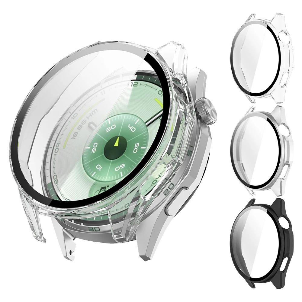 Funda de reloj de vidrio templado para Huawei watch GT 6 46MM GT6 Protector de pantalla integral accesorios de cubierta de parachoques de PC dura