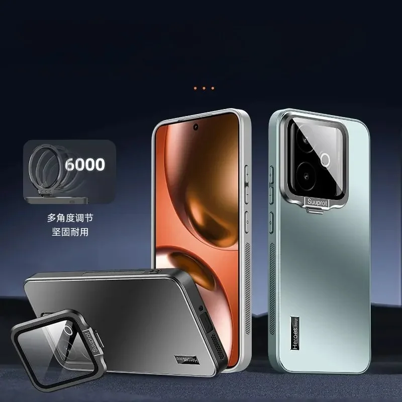 Para Realme GT7 GT 7T 7Pro Funda de lujo mate soporte de lente contraportada para Realme GT 7 versión Global Funda a prueba de golpes