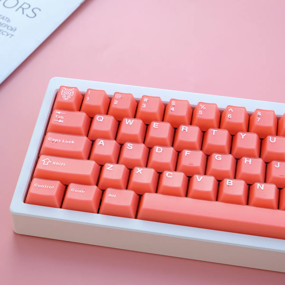 Love Fei-Teclas de sublimación para teclado mecánico GX87 Crush80 Rainy75 Hi8 Lucky65, color rojo y naranja, 114 teclas, perfil de cereza, PBT