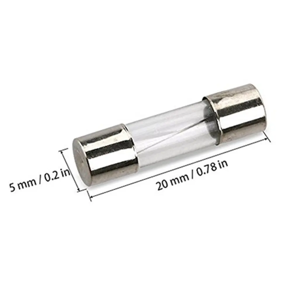 100 Uds 5x20mm fusible de tubo de vidrio de soplado rápido Kit surtido Amp 0.2A 0.5A 1A 2A 3A 5A 8A 10A 15A 20A 250V con caja de almacenamiento - imagen 2