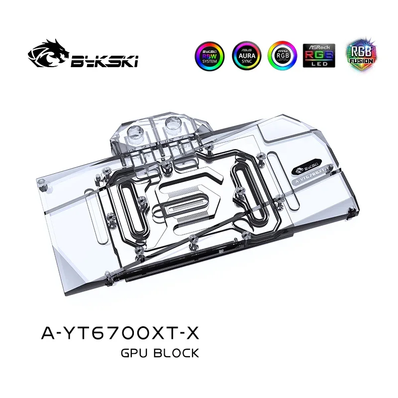Bykski GPU bloque de agua para uso en tarjeta gráfica Yeston RX6700XT refrigerado/cubertura completa con refrigeración de radiador de plano posterior, A-YT6700XT-X - imagen 2