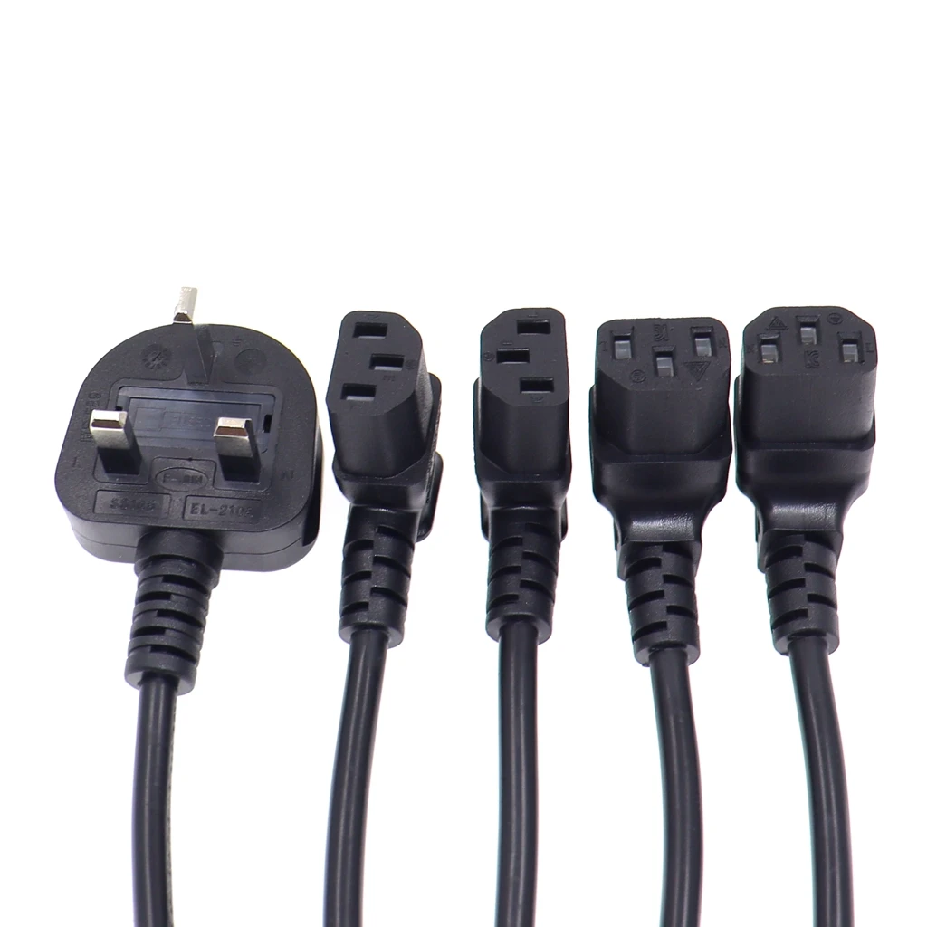 Enchufe de 3 pines UK BS1363 a Cables de alimentación de ángulo PDU hembra C13, adaptador de ángulo IEC C13, adaptador de ángulo de cable de alimentación - imagen 5