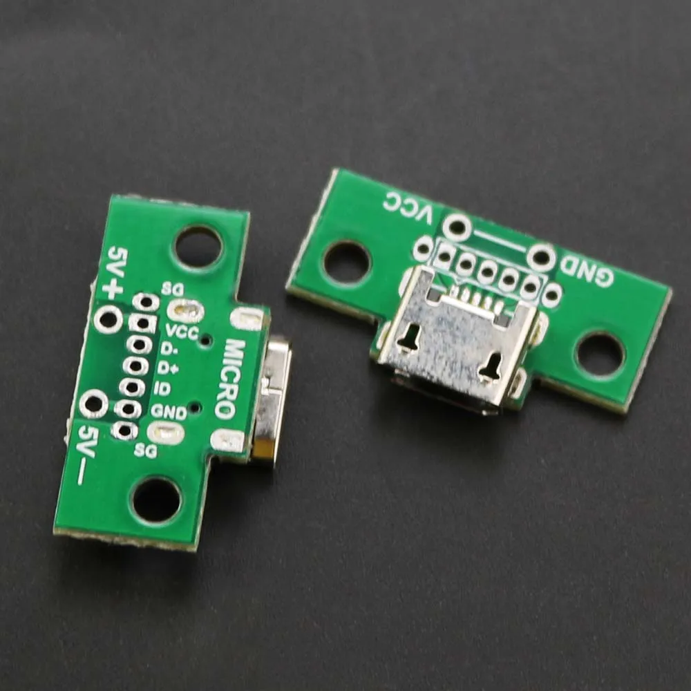 Placa de carga de enchufe Micro USB, asiento hembra con orificio de fijación, cable de datos de teléfono Android, interfaz de extensión USB, 1 piezas - imagen 2