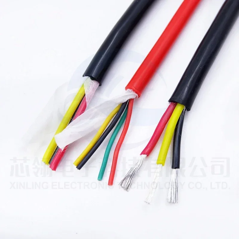 Cable de cubierta de 2M/5M, 2, 3, 4, 5, 6, 7, 8 núcleos, goma de silicona Flexible supersuave, 25, 24, 22, 20, 18, 17, 15, 13, 11, 10 AWG, Cable de cobre de alimentación - imagen 5