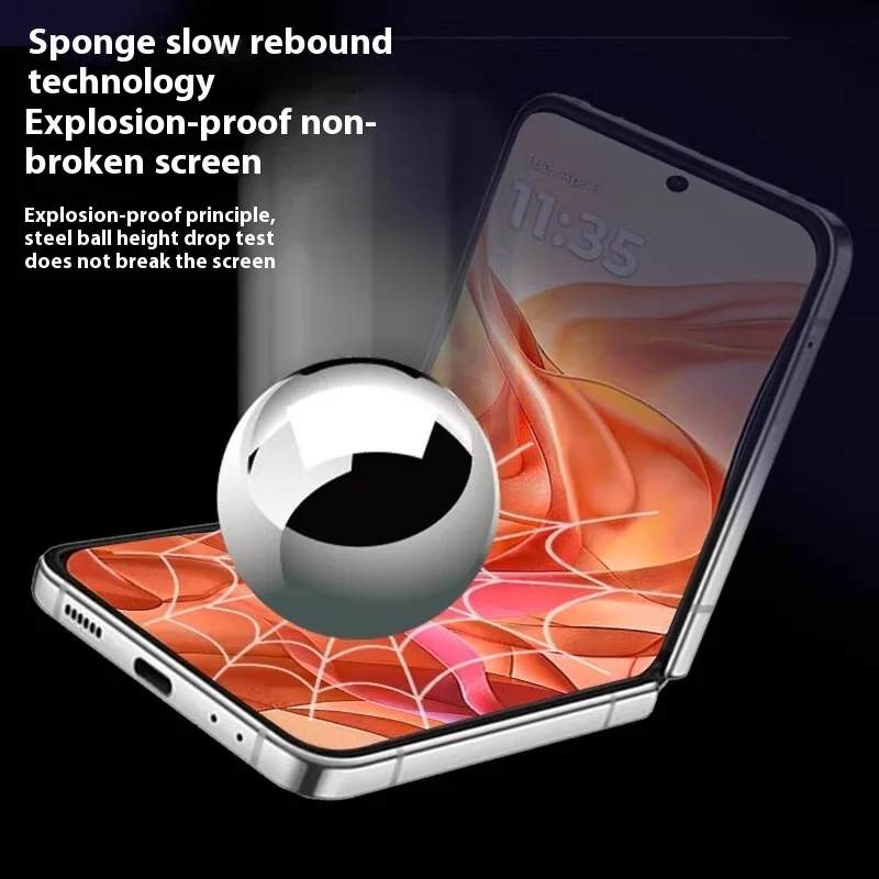 Película de hidrogel mate con bisagra exterior interna 4 en 1 para Motorola Moto Razr 50 Ultra, Protector de pantalla adhesivo para Moto Razr50 Ultra - imagen 2