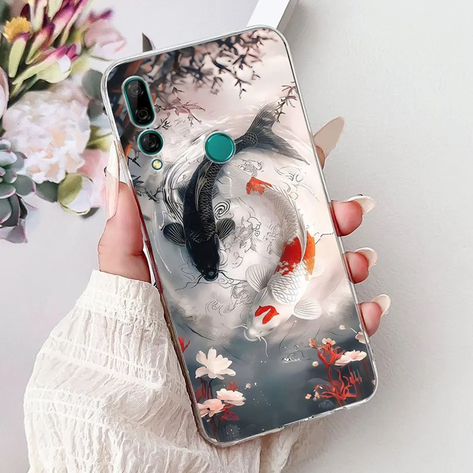 Para Huawei Y9 2019 funda Y9 Prime 2019 funda bonita de dibujos animados León carpa fundas de teléfono de silicona suave para Huawei P Smart Z STK-LX1 Shell - imagen 3