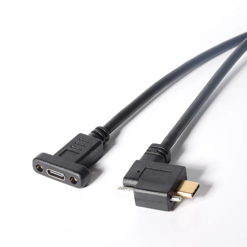 Cable USB C a USB C USB-C codo doble tornillo bloqueo USB3.1 tipo C macho a macho hembra Cable de extensión de cámara Industrial - imagen 5