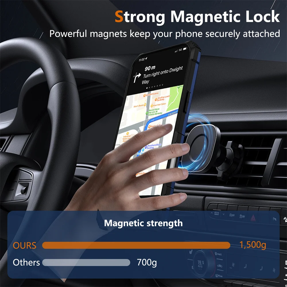 Funda de teléfono con soporte plegable magnético con imán giratorio de armadura de lujo para iPhone 17 16 15 14 13 12 11 Pro Max cubierta de parachoques a prueba de golpes - imagen 3