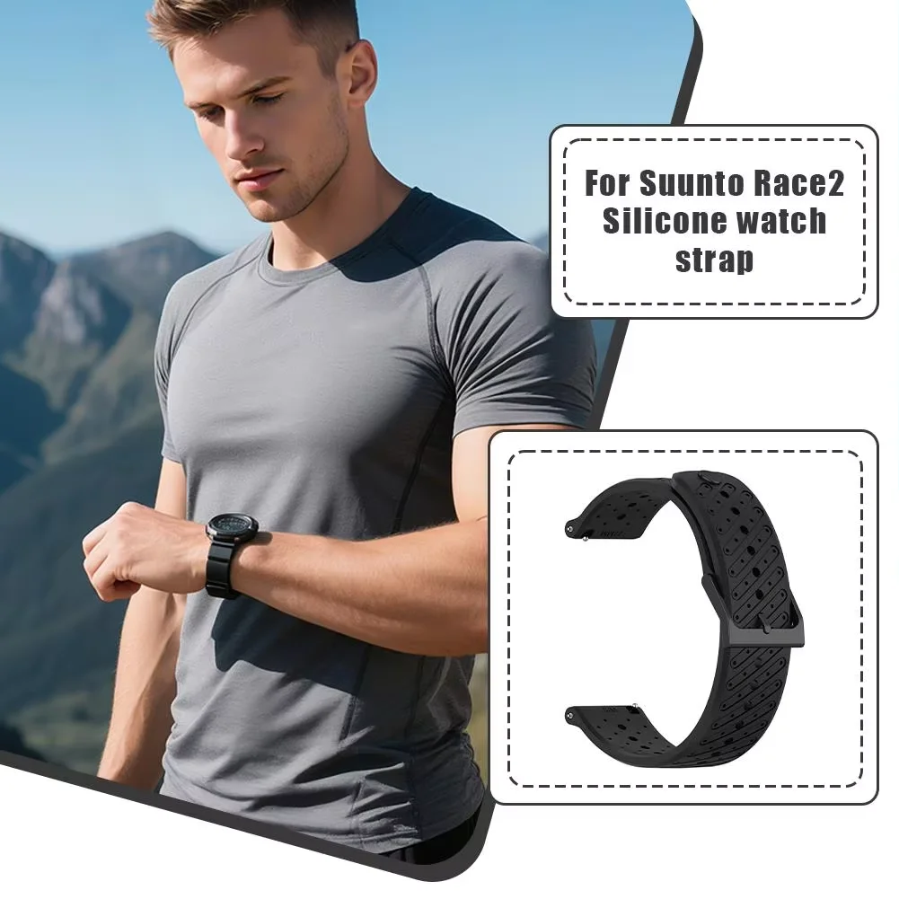 Correa deportiva de silicona para Suunto RACE 2 S/Run/Ocean/Correa de repuesto Vertical para Suunto 5 9 Peak Pro pulsera de 22mm - imagen 3