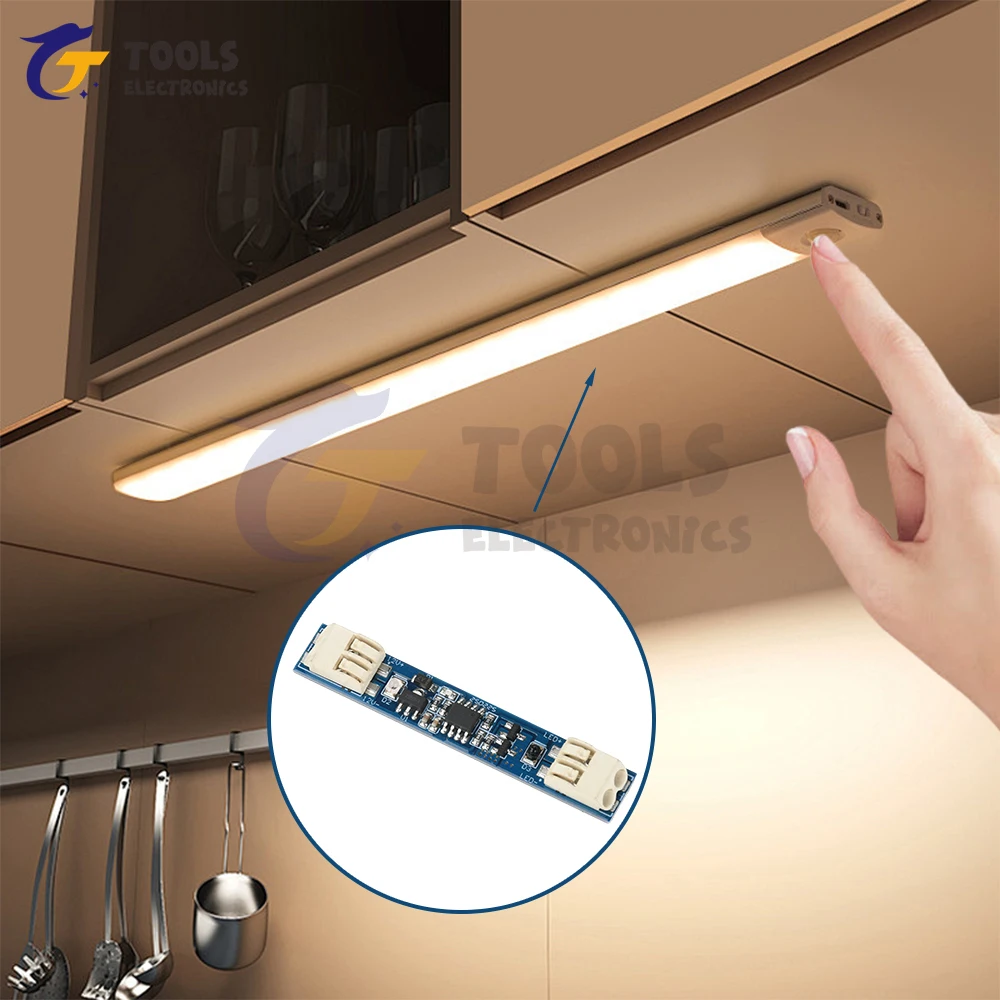 Módulo de interruptor de Sensor de barrido manual DC 12-24V interruptor de Sensor de onda de mano sin soldadura para luz de armario - imagen 4