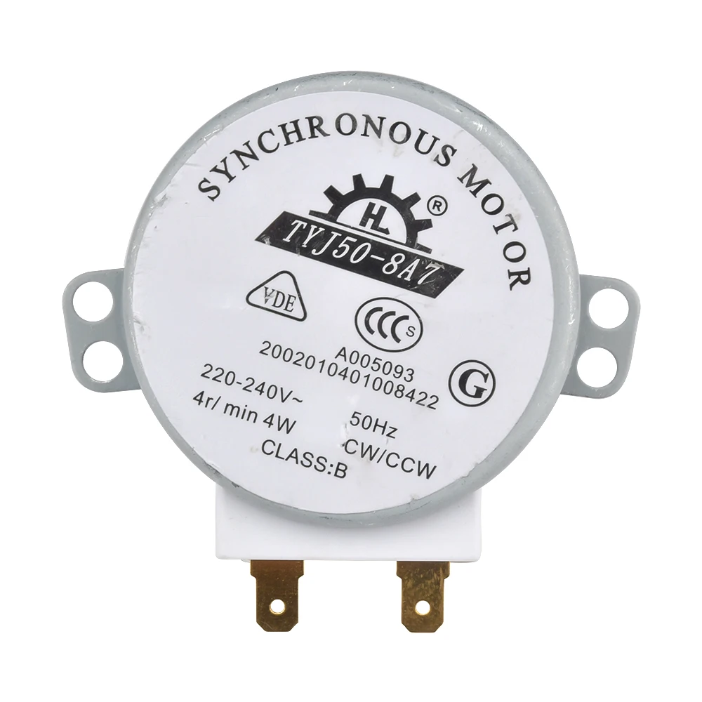 AC 220V-240V 50Hz CW/CCW Placa giratoria de microondas Motor síncrono TYJ50-8A7 eje D 4 RPM - imagen 3