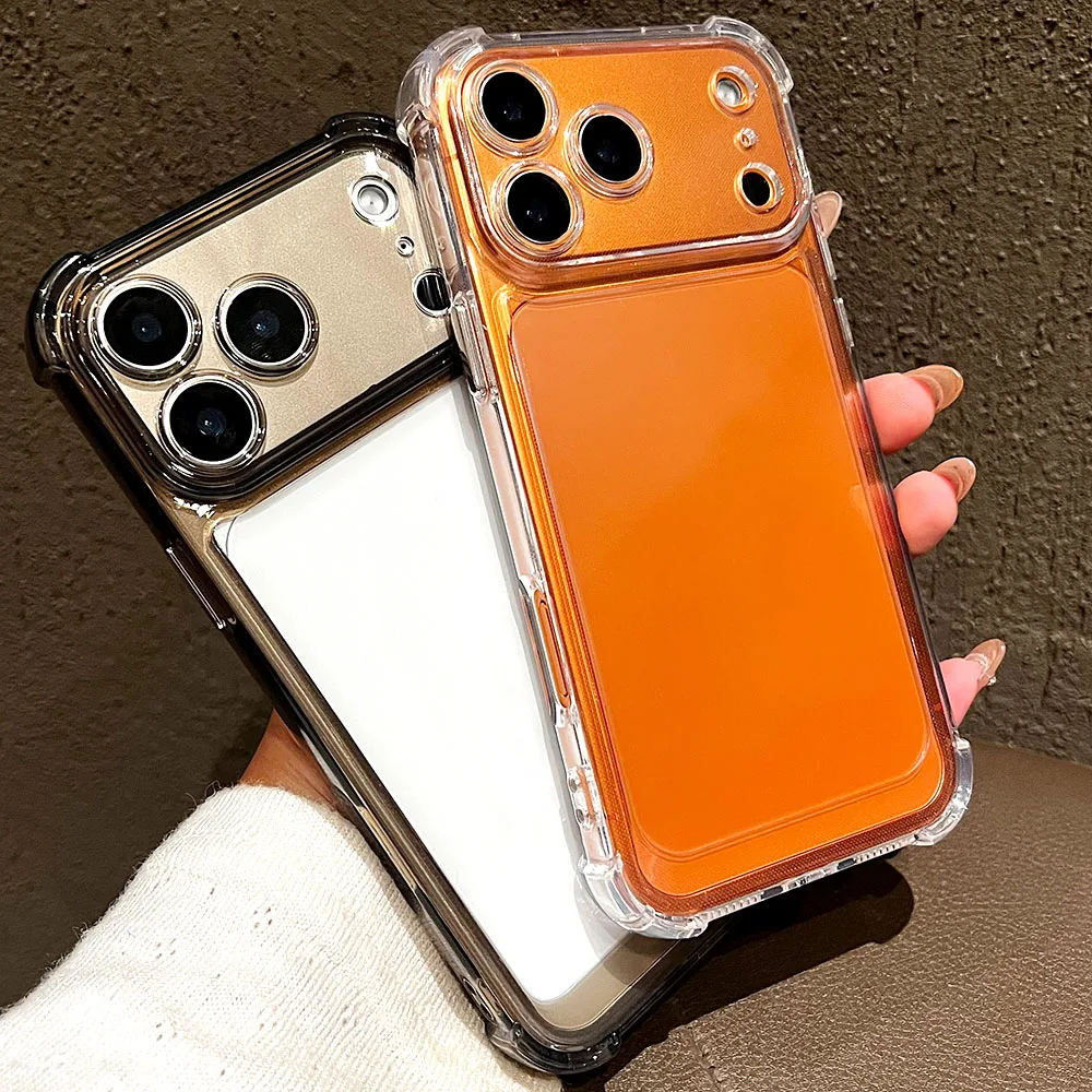 Funda de teléfono de silicona transparente de lujo para iPhone 17 16 Pro Max 15 14 13 12 11 Pro Max Air 16E X XS 7 8 Plus cubierta a prueba de golpes - imagen 2