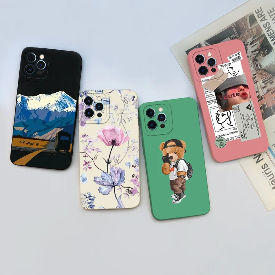 Funda de teléfono para Apple iPhone 12 Pro 12ProMax, cubierta creativa de silicona líquida, cobertura completa, parachoques a prueba de golpes para iPhone 12 Pro Max