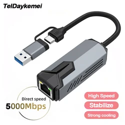 Adaptador Ethernet USB-C RTL81527 para MacBook y PC