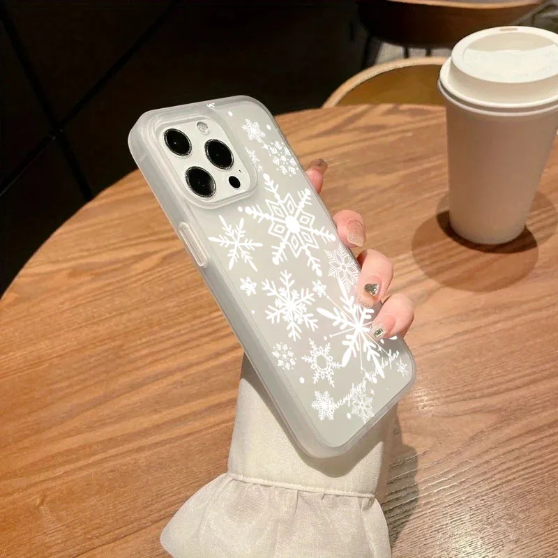 Funda de teléfono transparente con diseño de copo de nieve de Navidad e invierno para iPhone 17 16 15 14 13 12 11 Pro Max XS X XR 7 8 Plus 17 Air Cover - imagen 5