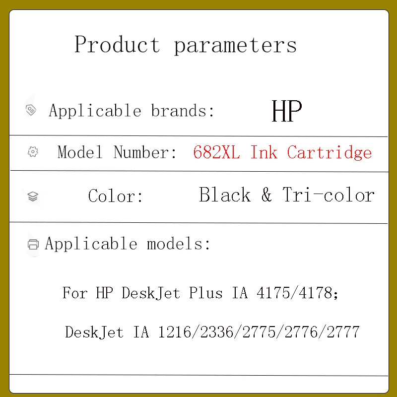 Cartucho de tinta Compatible 682 XL para impresora HP 682XL hp 682 Deskjet Ink Advantage 1216 2336 2775 2776 2777 2778 2779 6075 6078 - imagen 3