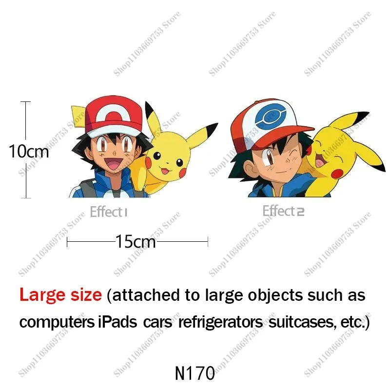 Pokemon 3D pegatinas de gradiente mágico Pikachu Psyduck Gengar ordenador caja de equipaje refrigerador teléfono pegatinas de coche regalos divertidos de Anime - imagen 5