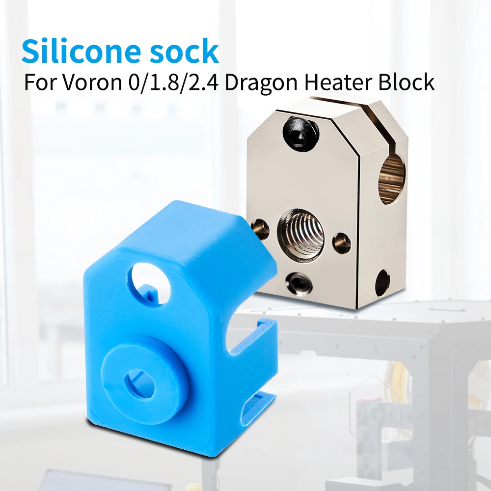 Calcetín de silicona con bloque de calor de cobre chapado para piezas de impresora 3D Phaetus Dragon Hotend