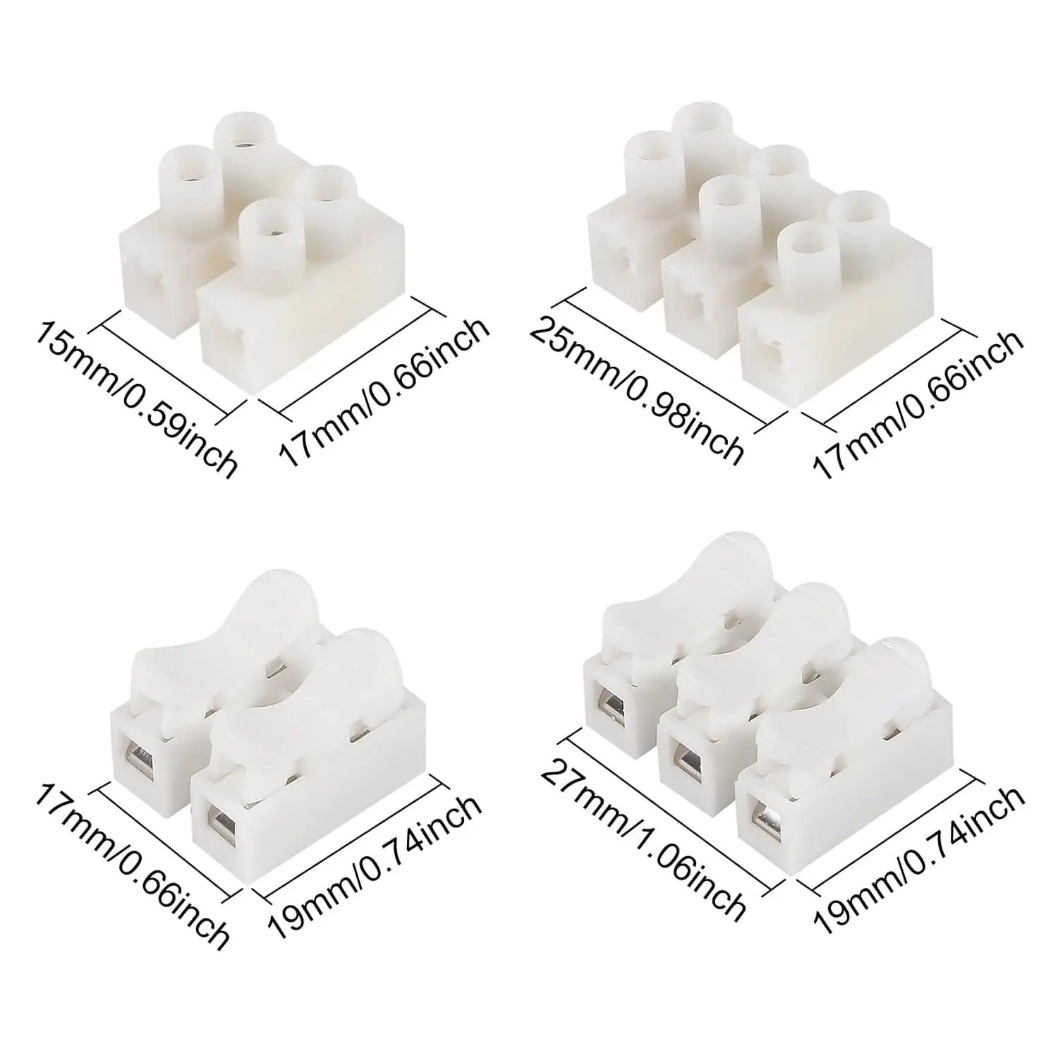 Kit de conectores de Cable de 100 piezas, Terminal de abrazadera, Conector de abrazadera, CH-2, CH-3, H-2, bloque de conectores de Cable eléctrico - imagen 2