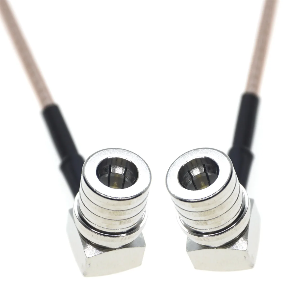 Cable Coaxial RG316 QMA macho de ángulo recto a QMA macho, conector Coaxial RF de 90 grados, puente pigtail de 15cm, 30CM, 50CM, 100CM, 1M, 2M, 3M - imagen 3