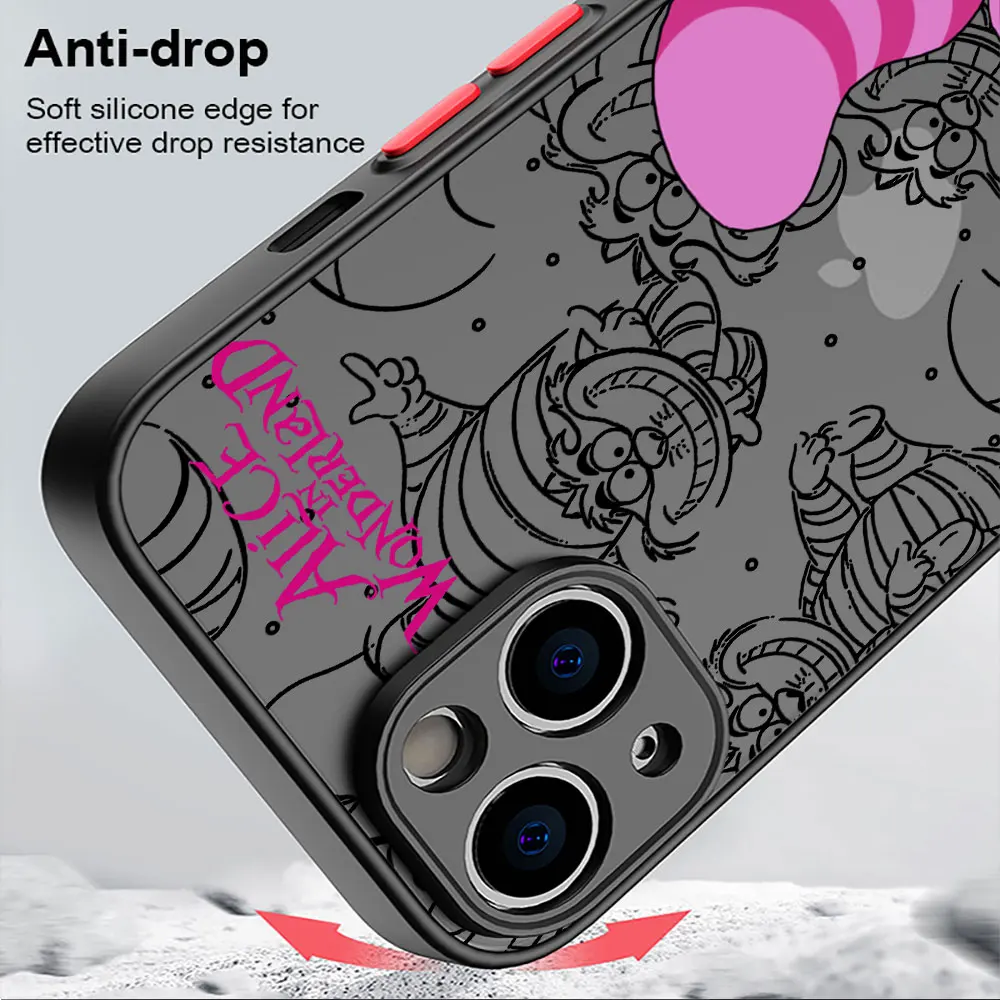 Funda de teléfono Disney Alicia en el país de las Maravillas para Apple iPhone 15 16 Pro XS Max 13 14 Plus XR SE 7 8 12 11 Pro plus mate - imagen 5