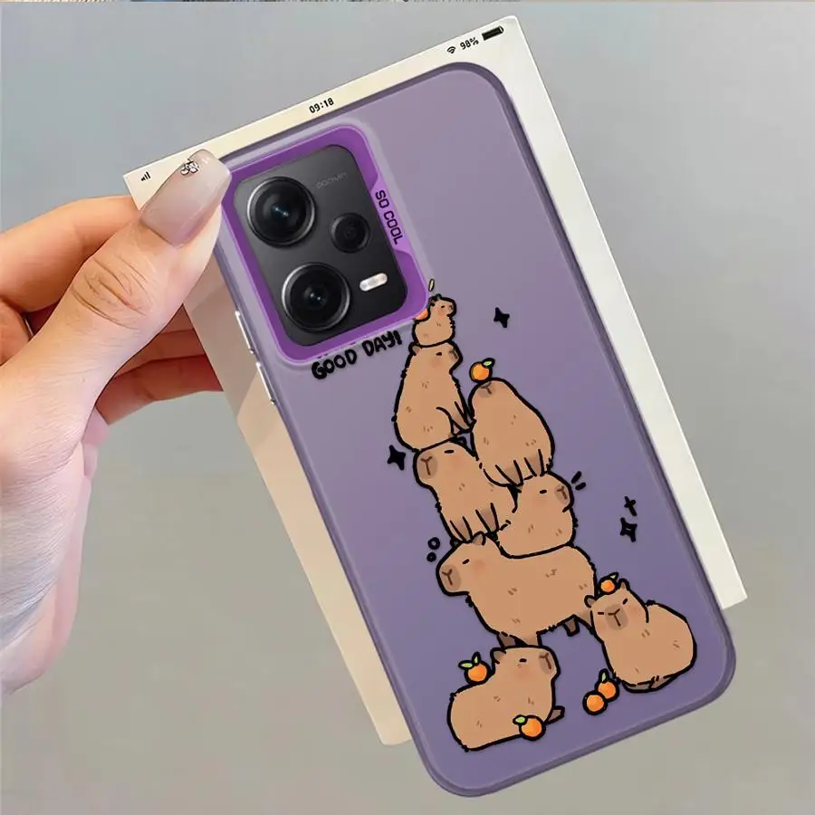 Funda trasera bonita de dibujos animados de capibara para Xiaomi Mi 12T Pro 13T 11 Lite - imagen 2