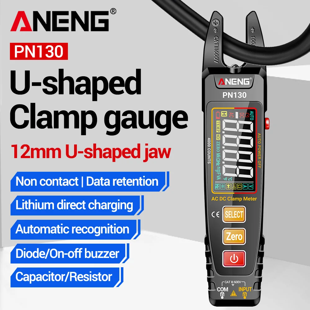ANENG PN130 medidor de pinza inteligente 4000 recuentos Digital AC/DC voltaje corriente multímetro portátil probadores de resistencia de capacitancia - imagen 2