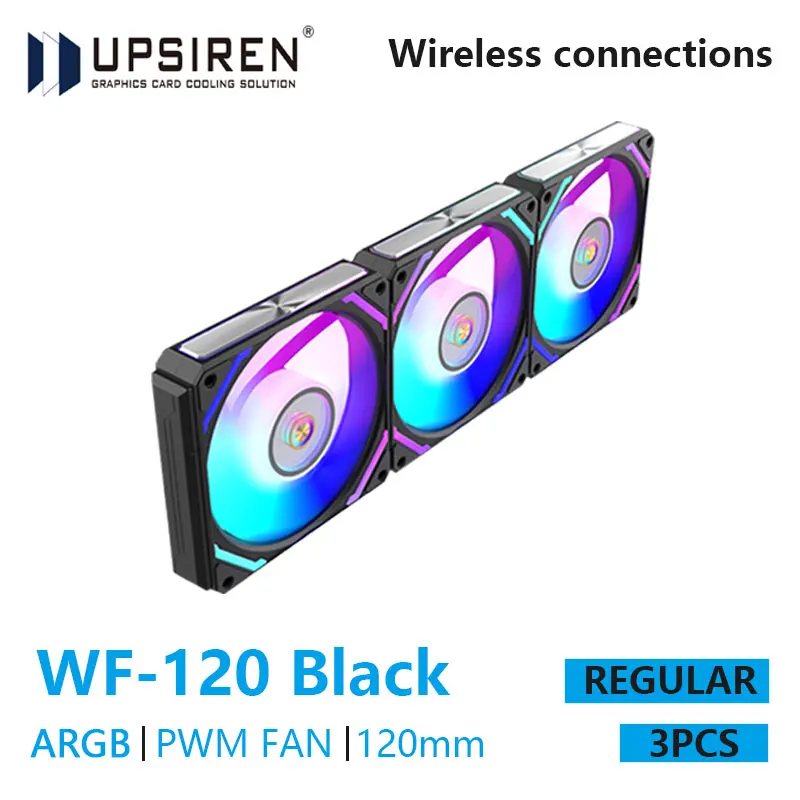 UPSIREN WF-120 ARGB PWM 3 uds ventilador de chasis ARGB120mm/4PIN PWM/Color mágico costura inalámbrica ventilador de disipación de calor de ordenador - imagen 2