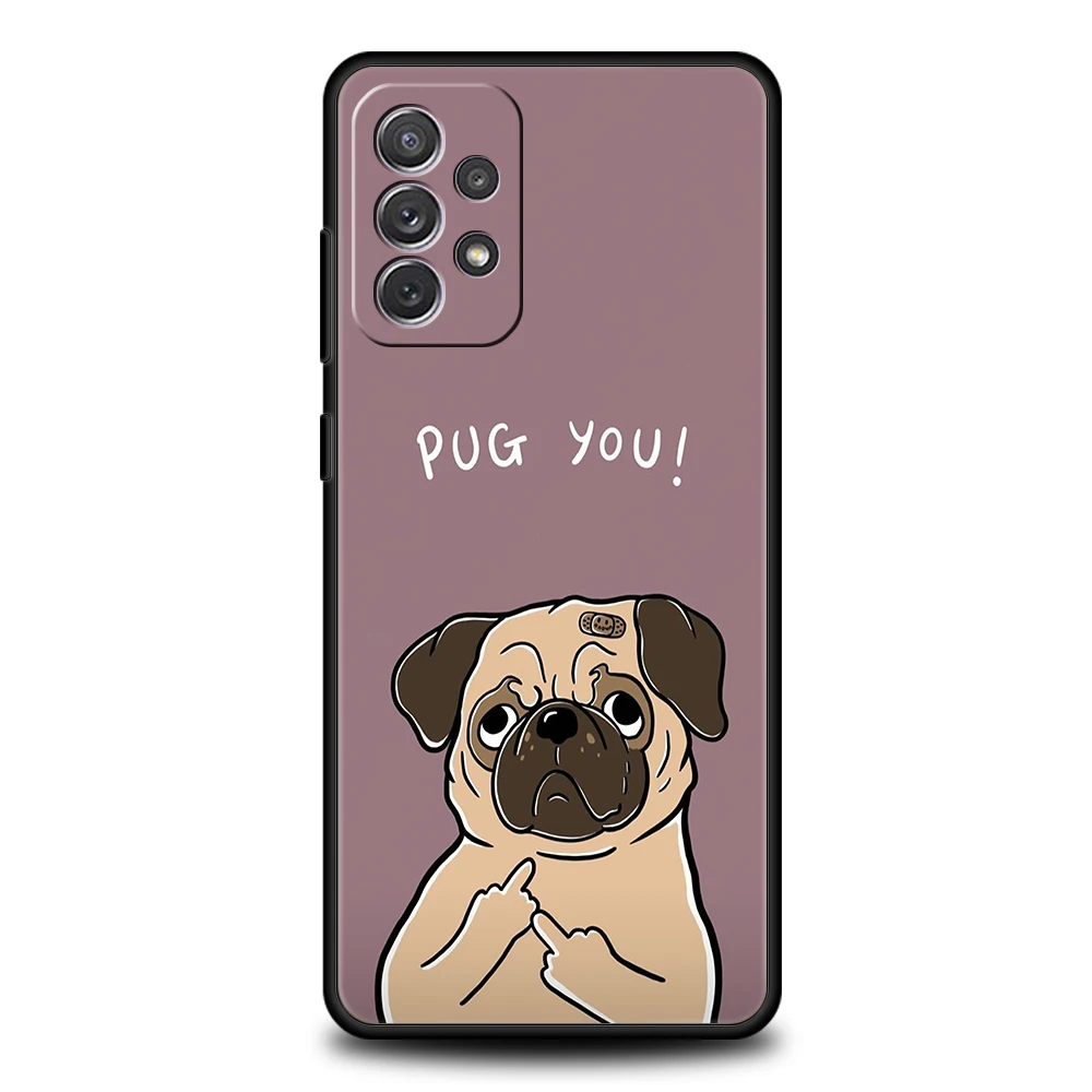 Funda de teléfono con diseño de perro Pug para Samsung Galaxy A15 A13 A35 A55 A51 A71 A41 A31 A21S A03S A05 A12 A23 A25 A33 A53 A73 5G - imagen 5