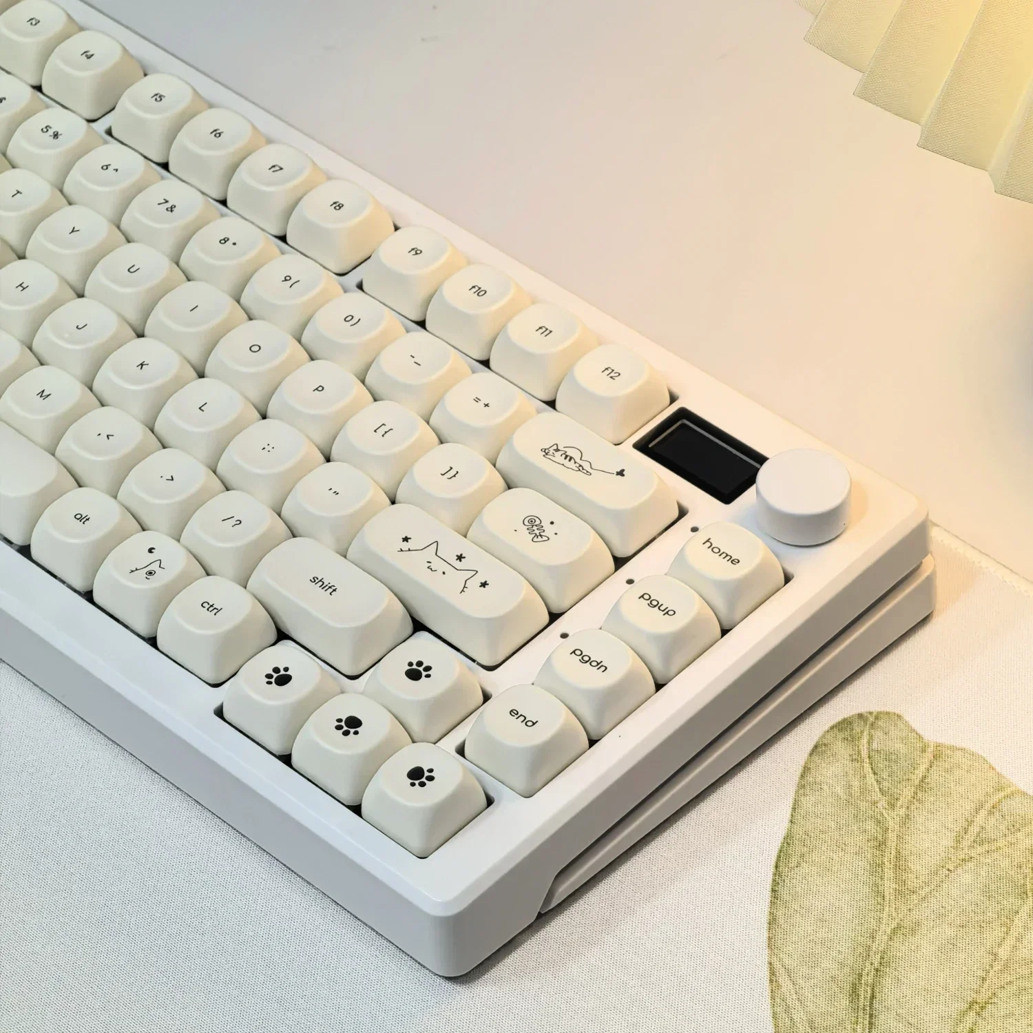 Teclas simples con tema de gato blanco lechoso, 124 teclas, sublimación PBT, perfil MOA, tapas redondas de bola, teclas de teclado mecánico coreano - imagen 2