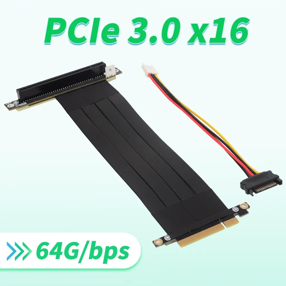 Riser PCI Express X8 macho a PCI-E X16 hembra Cable de extensión de tarjeta gráfica extensor PCIe 8x 16x para minería ETH RTX3060 RTX2060