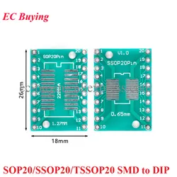Adaptador SOP20, SSOP20 y TSSOP20 a DIP20 para PCB