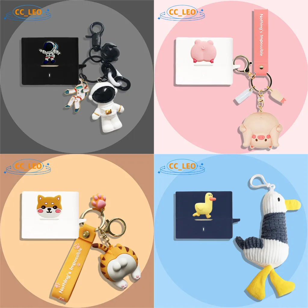 Para MoonDrop Space Travel/2 funda de pato de peluche de dibujos animados llavero funda suave de silicona MoonDrop funda protectora Ultra sónica
