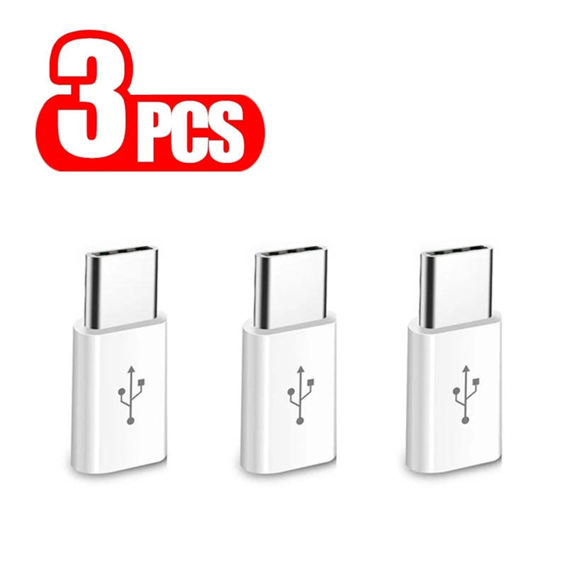 Adaptador Micro USB a tipo C de 3 uds para Samsung Huawei Honor Xiaomi Redmi OPPO VIVO Cable de cargador de teléfono Android convertidor de carga