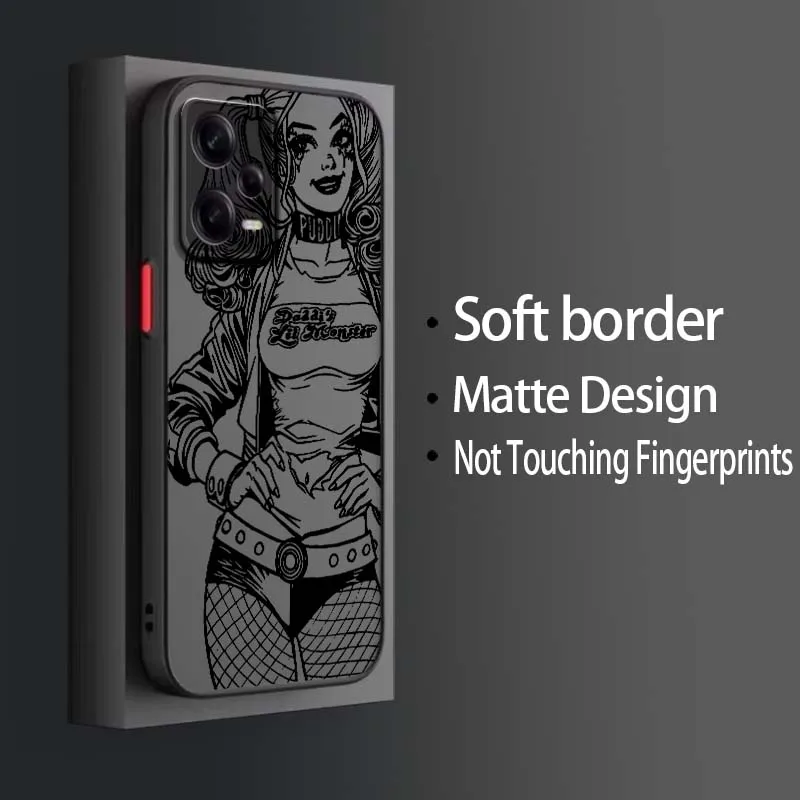 H-harley Q-Quinn arte Popular para Xiaomi Redmi 14C 13C 13 12C 11A 10A K70 K60 K50 K40 K30 K20 funda de teléfono translúcida esmerilada - imagen 5