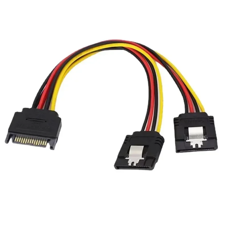 Cable divisor SATA Power Y de 15 pines SATA macho a doble Cable de alimentación hembra de 15 pines Cable de extensión Sata de 20CM para disco duro HDD SSD - imagen 2