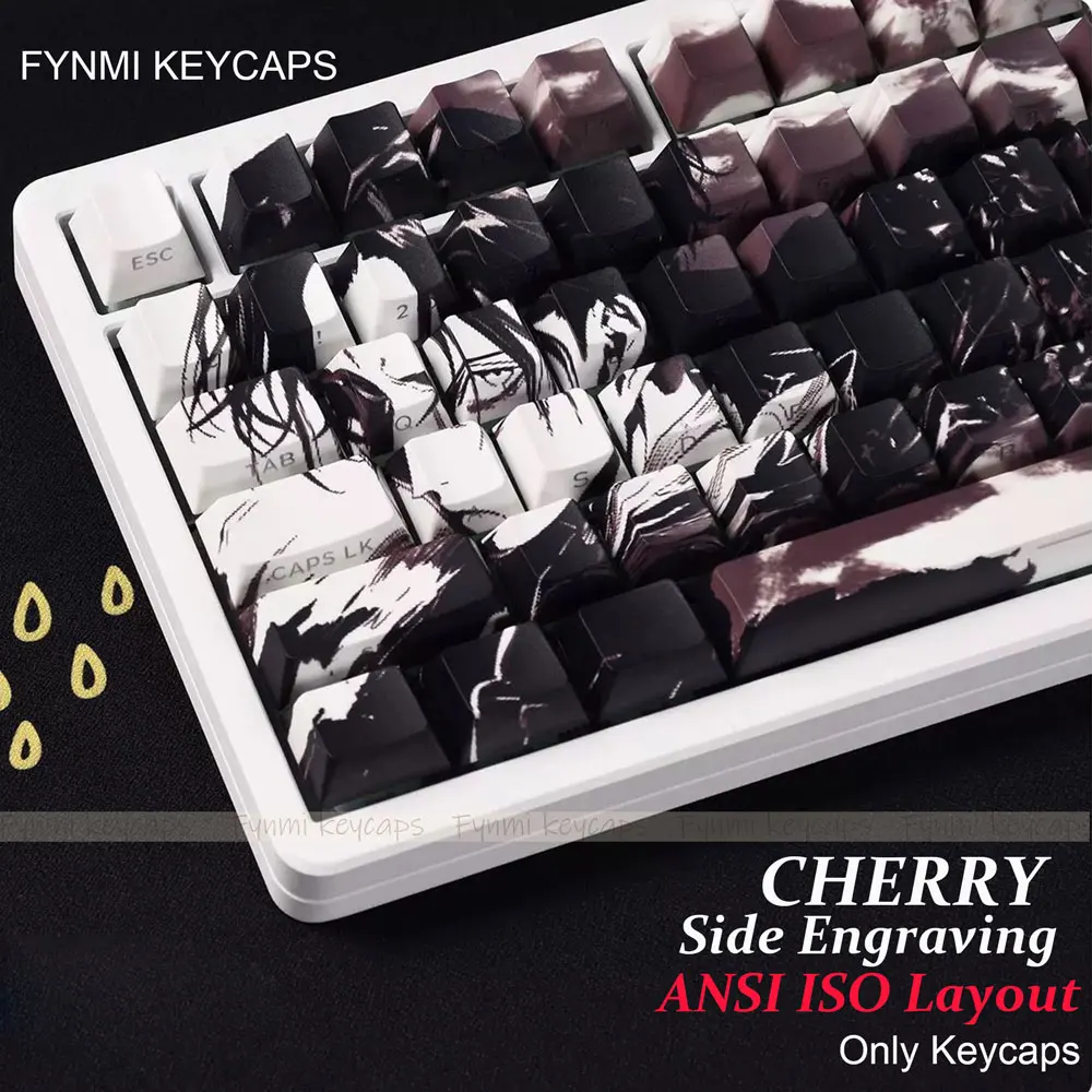 Levi Ackerman ATTACK ON TITAN ISO/ANSI Layout 5 sublimación de tinte facial PBT cereza perfil teclas de grabado lateral - imagen 3