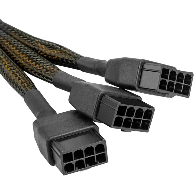 Cable de GPU HOT-16Pin a 3X, 8 pines, extensión Pcie-16AWG, PCIE 5,0, 90 grados, ángulo recto, 16 Pines, 12 + 4 pines, adaptador de suministro - imagen 2